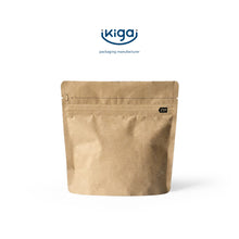 Load image into Gallery viewer, Natural Kraft Paper Stand up Zipper Pouch with Valve
